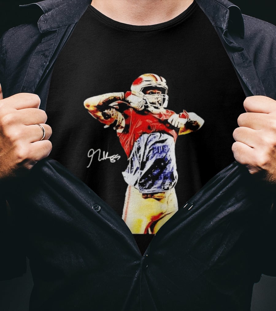 George Kittle Autograph San Francisco 49ers Football Celebration T-Shirt