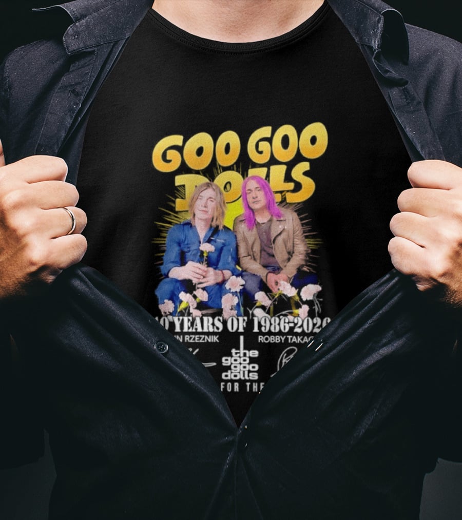 Goo Goo Dolls 40 Years 1986 2026 John Rzeznik Robby Takac Thank You For The Memories T-Shirt