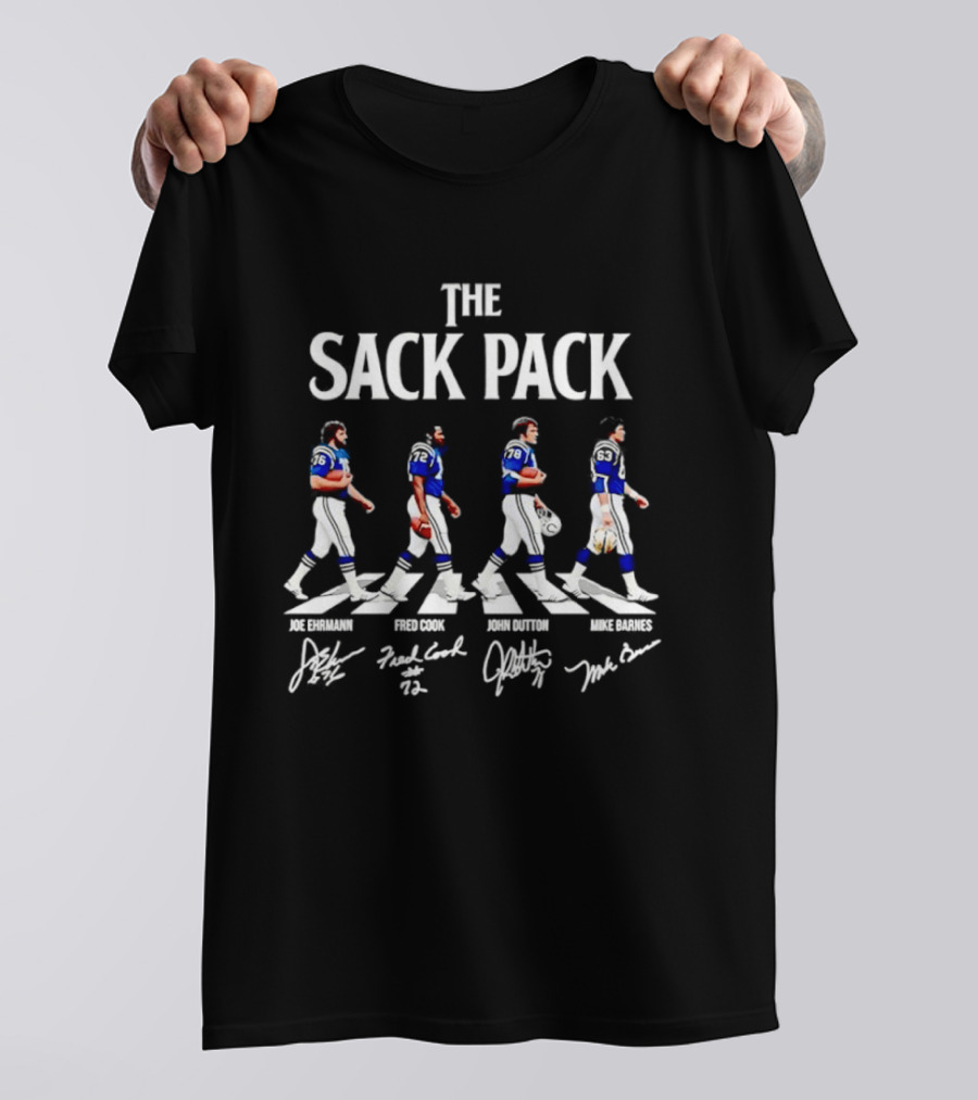 The Sack Pack Joe Ehrmann Fred Cook John Dutton Mike Barnes Football Players Signatures T-Shirt