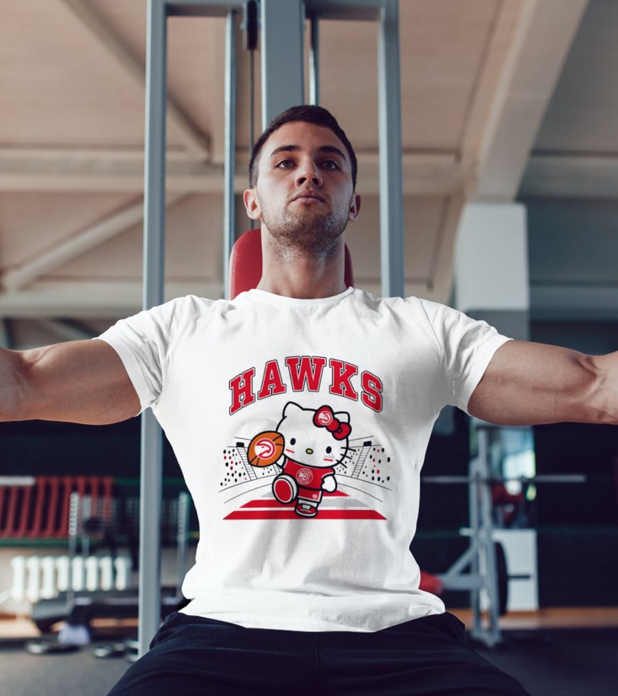 Hello Kitty Atlanta Hawks Basketball Collaboration 2026 NBA Season T-Shirt