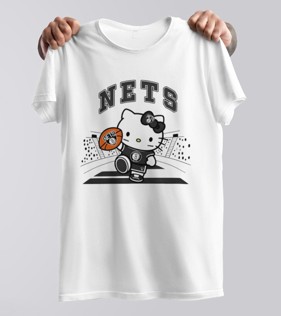 Nets Hello Kitty Brooklyn Basketball Collaboration 2026 NBA Season T-Shirt