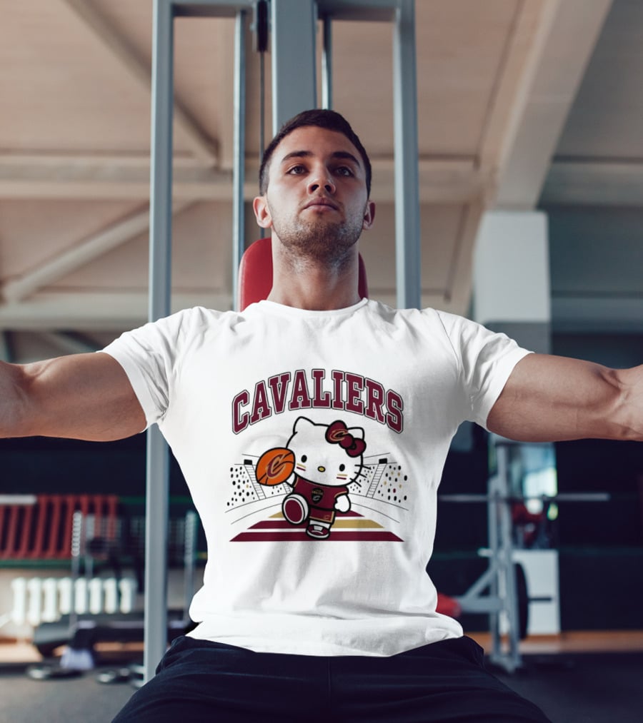 Hello Kitty Cavaliers Basketball 2026 NBA Season Collaboration T-Shirt