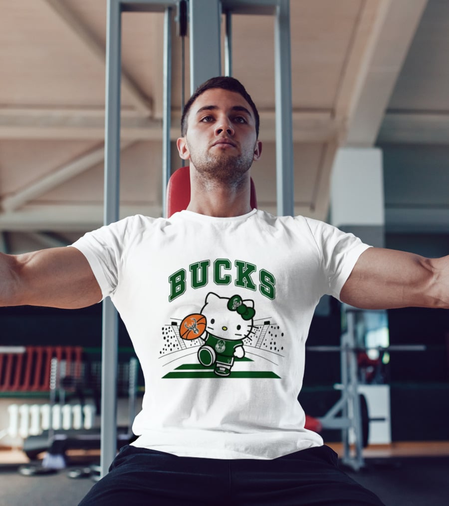 Hello Kitty Bucks Basketball Milwaukee Crossover 2026 NBA Season T-Shirt
