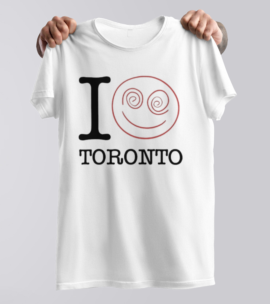 I Love Toronto Smiley Face Red Swirl Eyes Emoji T-Shirt