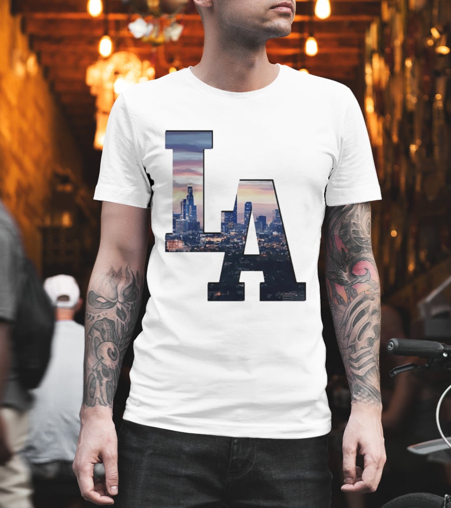 Los Angeles City Skyline LA California Sunset View T-Shirt