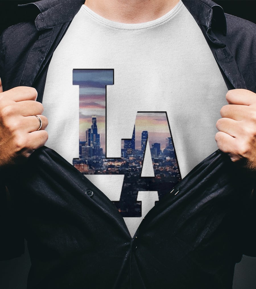 Los Angeles City Skyline LA California Sunset View T-Shirt