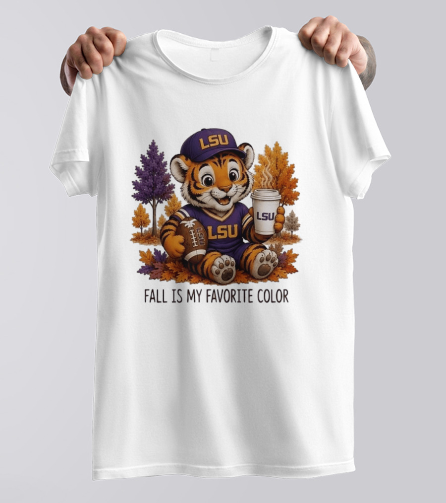 LSU Tiger Fall Is My Favorite Color College Football Cute Autumn T-Shirt