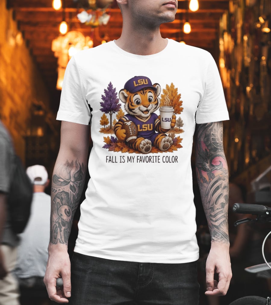 LSU Tiger Fall Is My Favorite Color College Football Cute Autumn T-Shirt