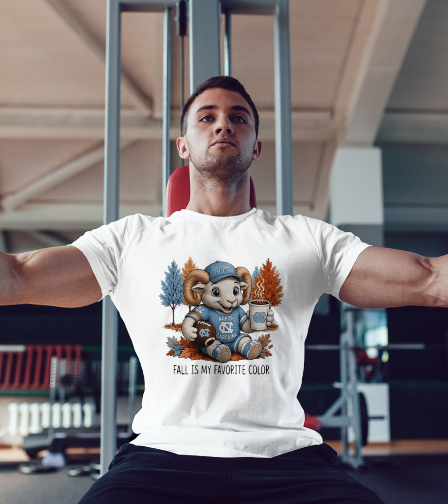 North Carolina Tar Heels Ram Fall Is My Favorite Color Football And Coffee T-Shirt