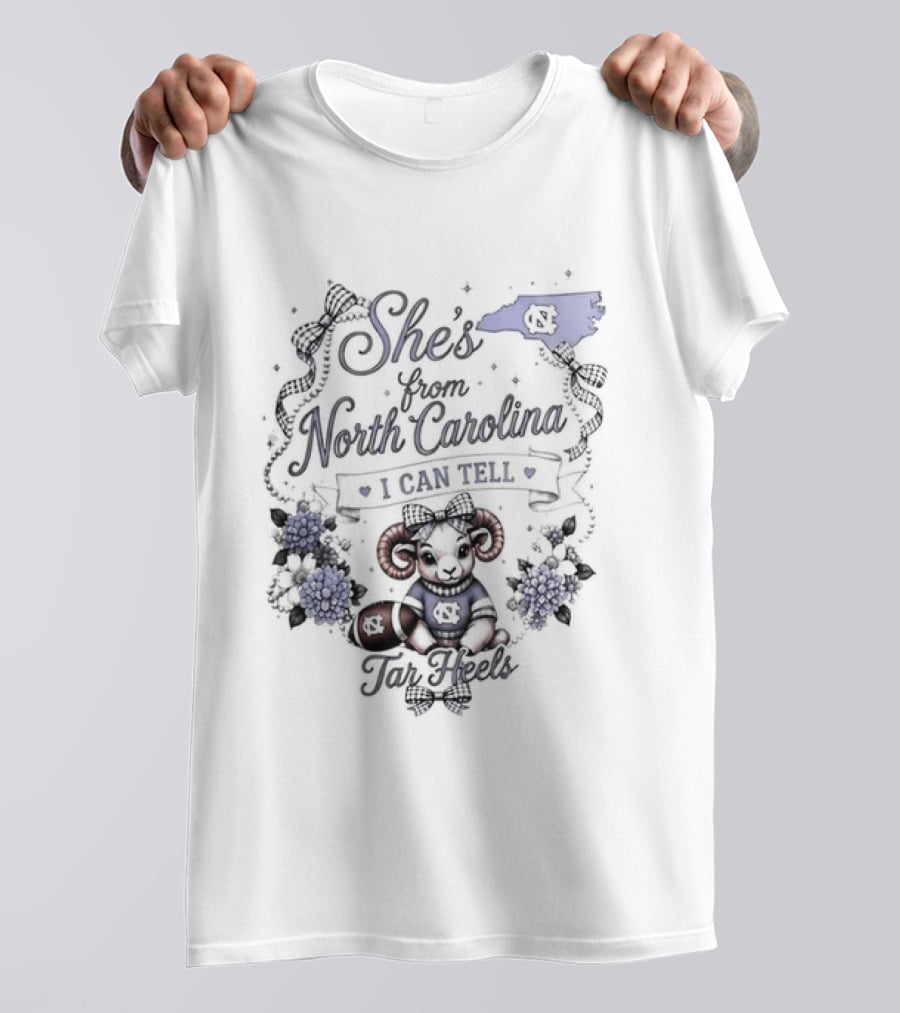 She's From North Carolina Tar Heels I Can Tell T-Shirt