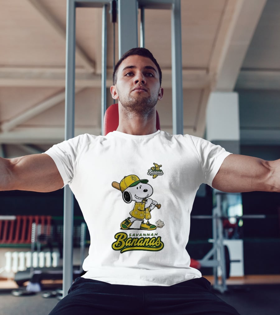 Snoopy Savannah Bananas Peanuts Baseball Collaboration T-Shirt