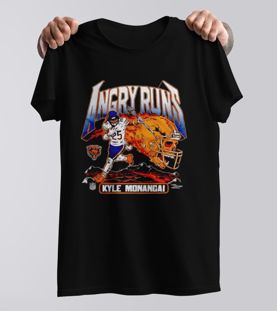 Angry Runs Kyle Monangai Chicago Bears Football NFL 2023 T-Shirt