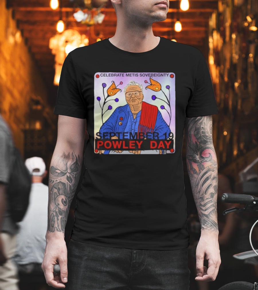 Celebrate Metis Sovereignty September 19 Powley Day With Elder Illustration And Floral Accents T-Shirt