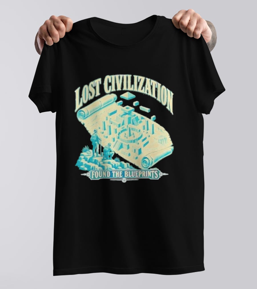 Lost Civilization Ancient Exploration Found Blueprints T-Shirt