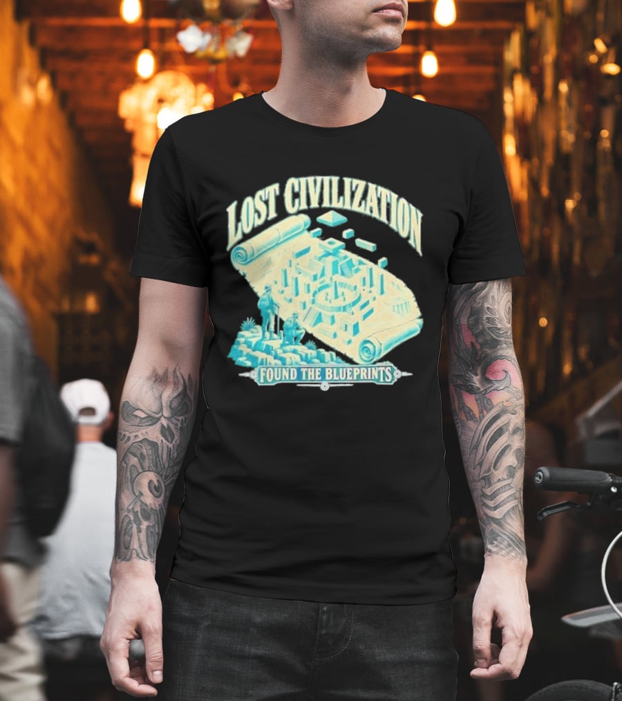 Lost Civilization Ancient Exploration Found Blueprints T-Shirt