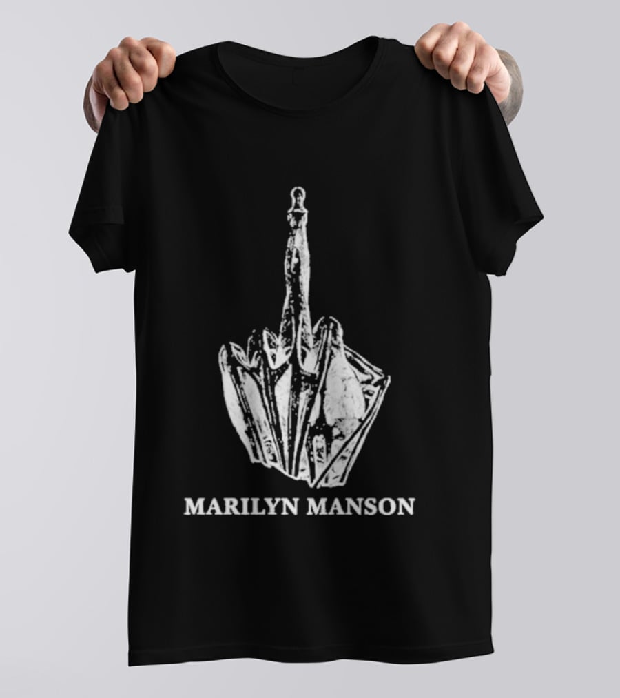 Marilyn Manson Middle Fingers Freaks On Tour 2026 With Rob Zombie T-Shirt