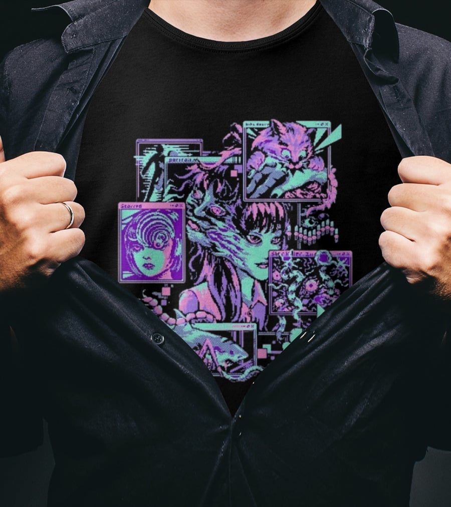 Scarred Crawler Glitch Aesthetic Portraits And Digital Art Panels T-Shirt