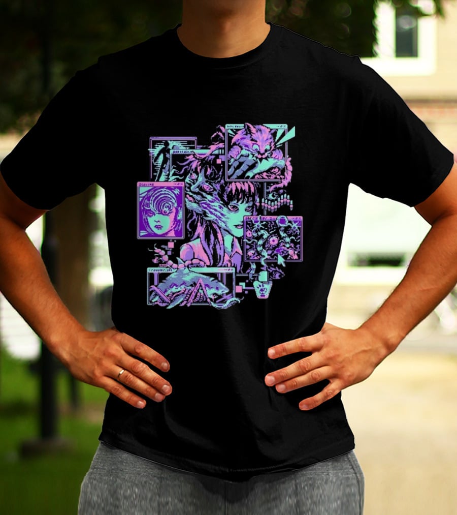 Scarred Crawler Glitch Aesthetic Portraits And Digital Art Panels T-Shirt
