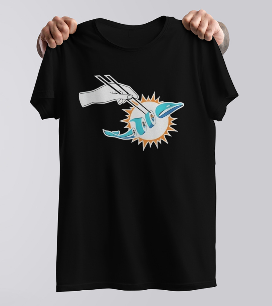 Miami Dolphins Sushi Roll Chopsticks T-Shirt