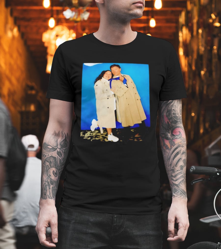 Misha Collins Castiel Supernatural Photo Trench Coat And Tie T-Shirt