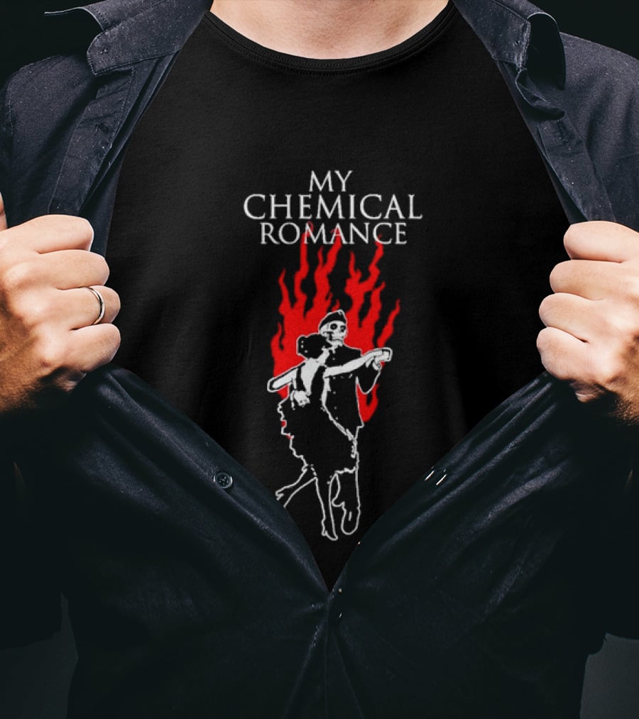 My Chemical Romance Skeleton Dancing In Flames T-Shirt