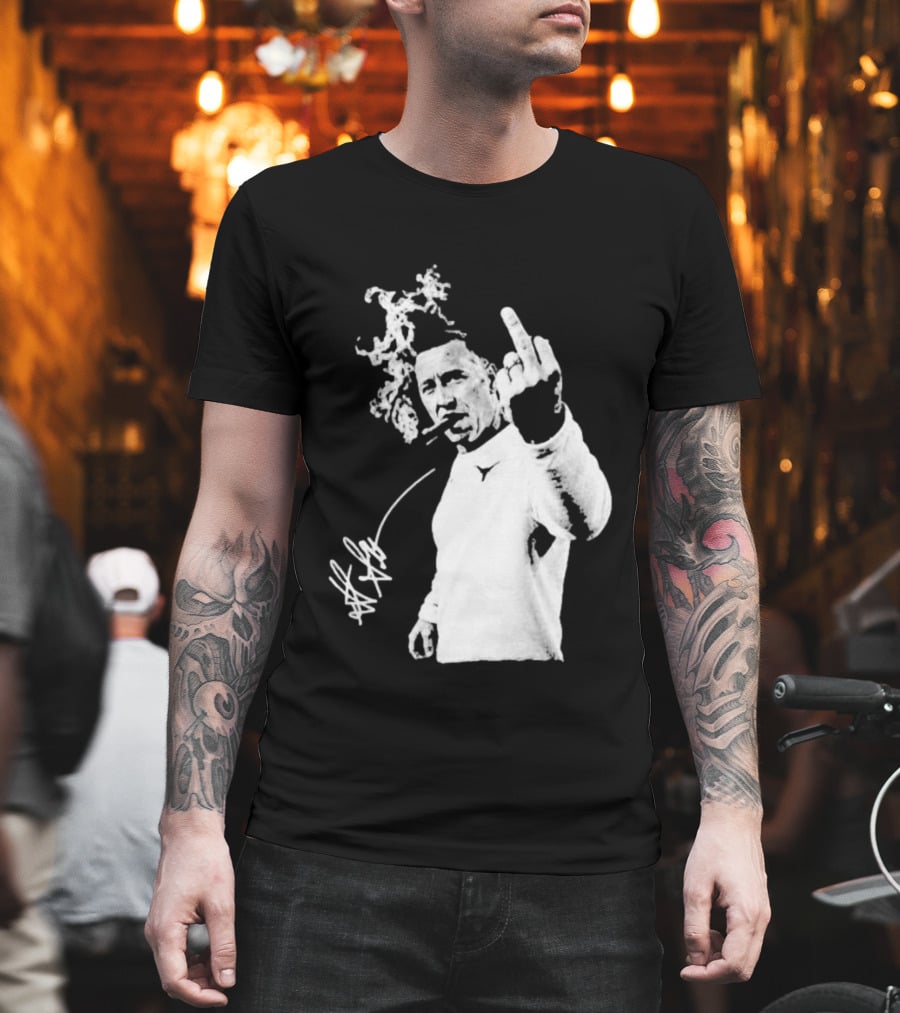 Steve Sarkisian Gesture Smoking Cigar Signature T-Shirt