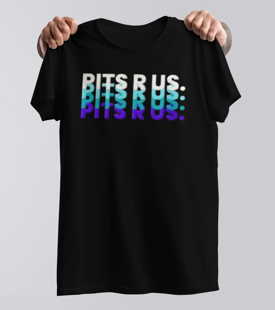 Pits R Us Layered Echo White Cyan Purple Gradient T-Shirt