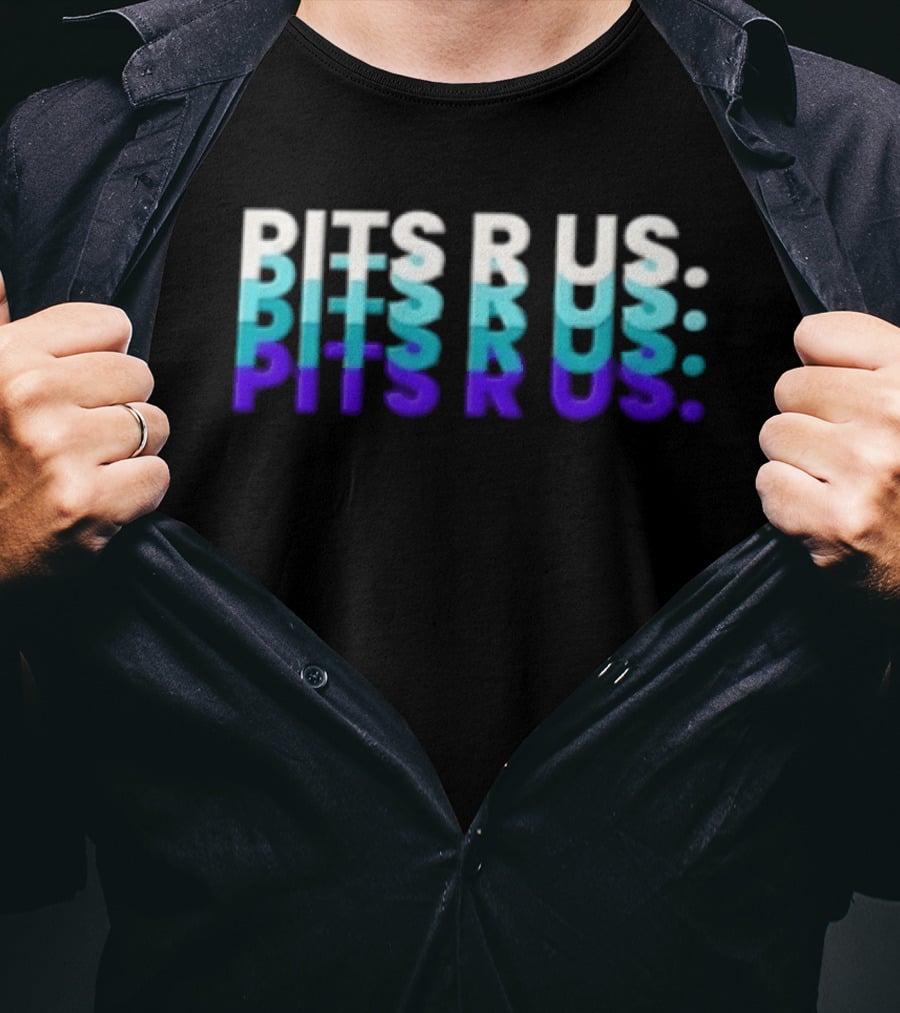 Pits R Us Layered Echo White Cyan Purple Gradient T-Shirt