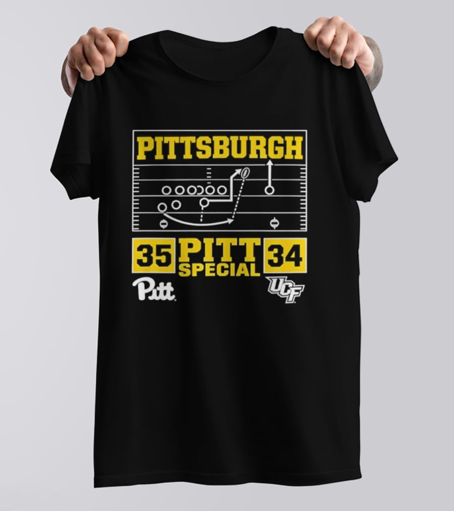 Pittsburgh Pitt Special 35 34 Victory Football Play Diagram Vs UCF T-Shirt