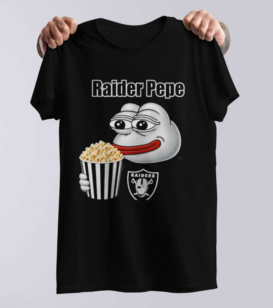 Las Vegas Raiders Raider Pepe Popcorn Meme T-Shirt