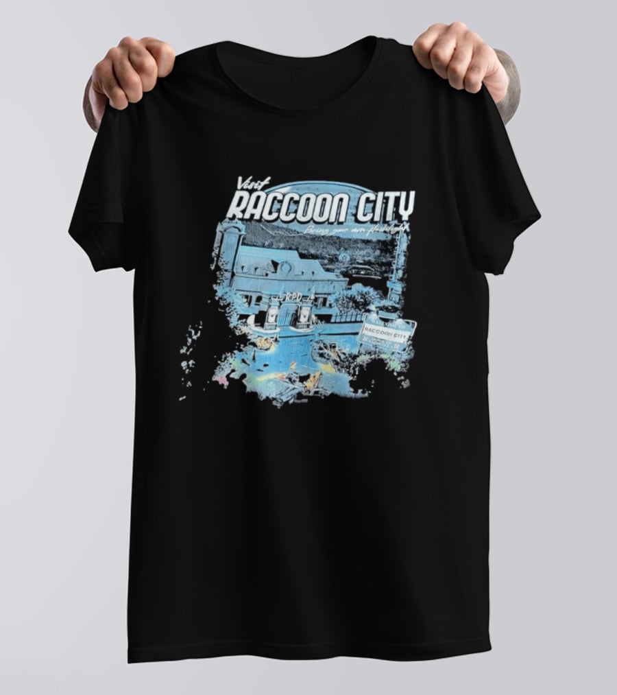 Visit Raccoon City Bring Your Own Flashlight RPD Entrance Postcard T-Shirt