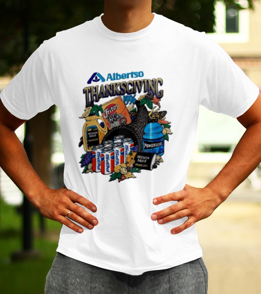 Albertsons Thanksgiving 1996 Fritos Pepsi Powerade Minute Maid Collage T-Shirt
