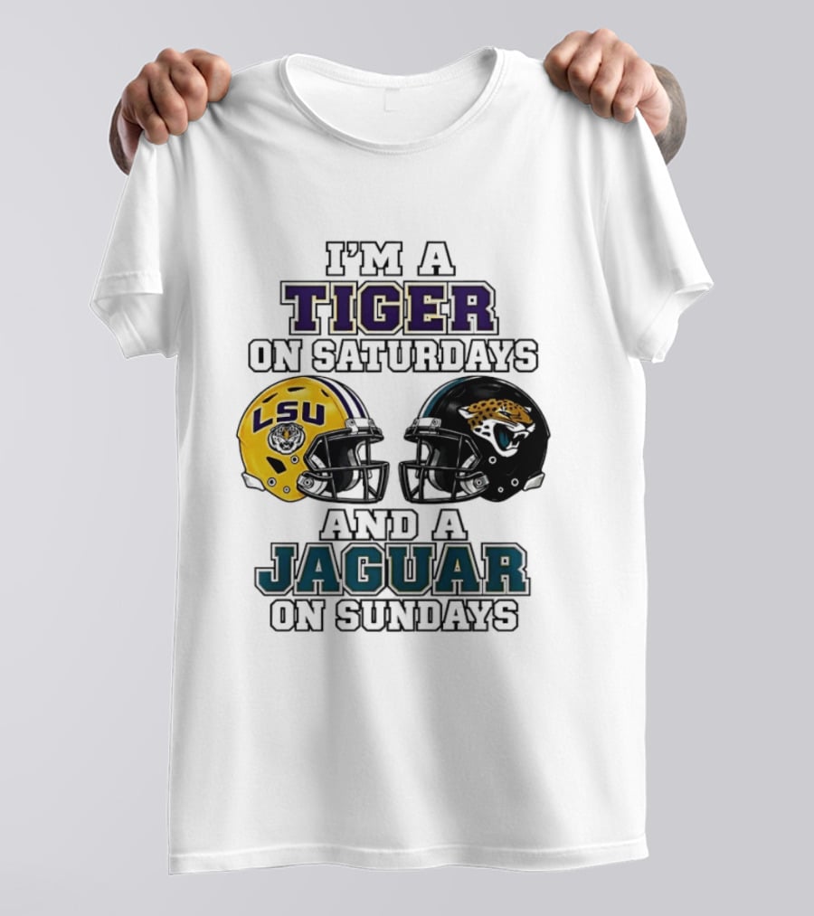LSU Tigers Saturday Spirit Jacksonville Jaguars Sunday Fandom T-Shirt