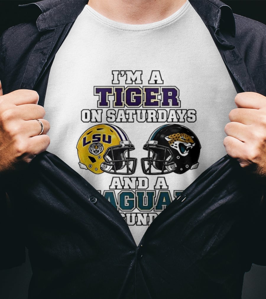 LSU Tigers Saturday Spirit Jacksonville Jaguars Sunday Fandom T-Shirt