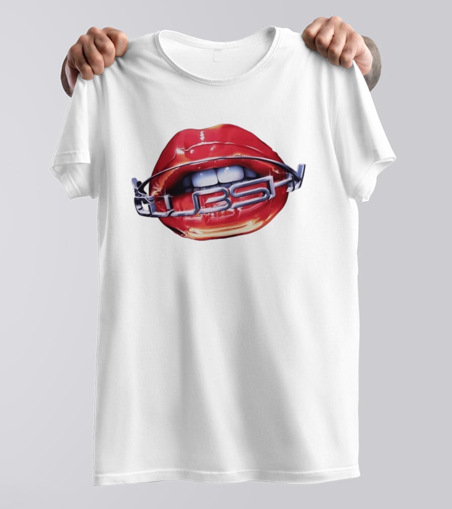 Chicago Cubs Lips Y2K MLB Baseball Chrome Letters T-Shirt