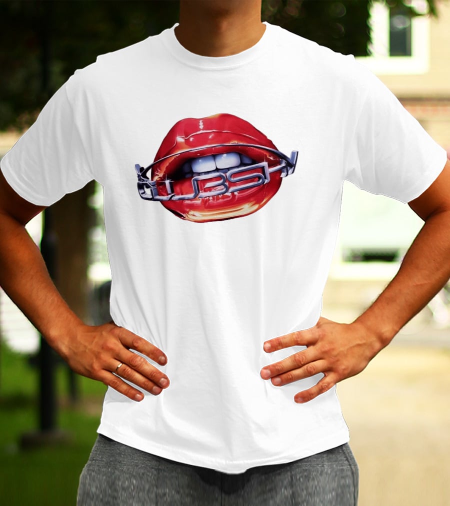 Chicago Cubs Lips Y2K MLB Baseball Chrome Letters T-Shirt