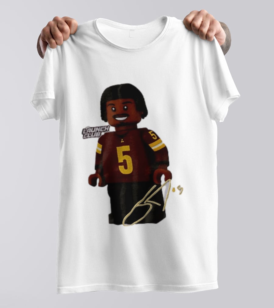 Washington Commanders Quarterback Jayden Daniels Launch Club Number 5 T-Shirt