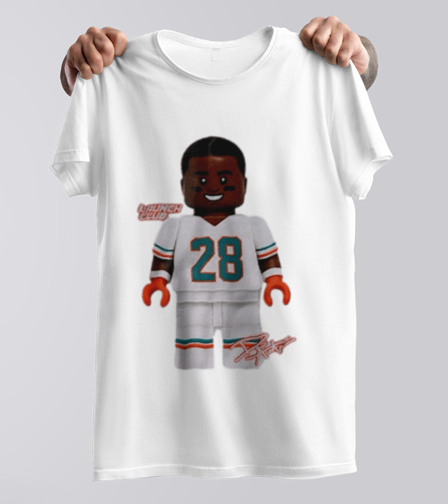 Miami Dolphins De'Von Achane 28 Launch Code Lego T-Shirt