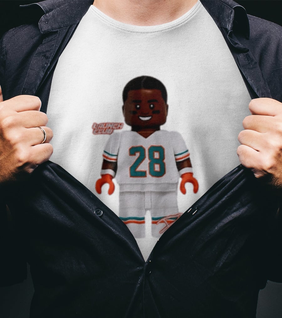 Miami Dolphins De'Von Achane 28 Launch Code Lego T-Shirt