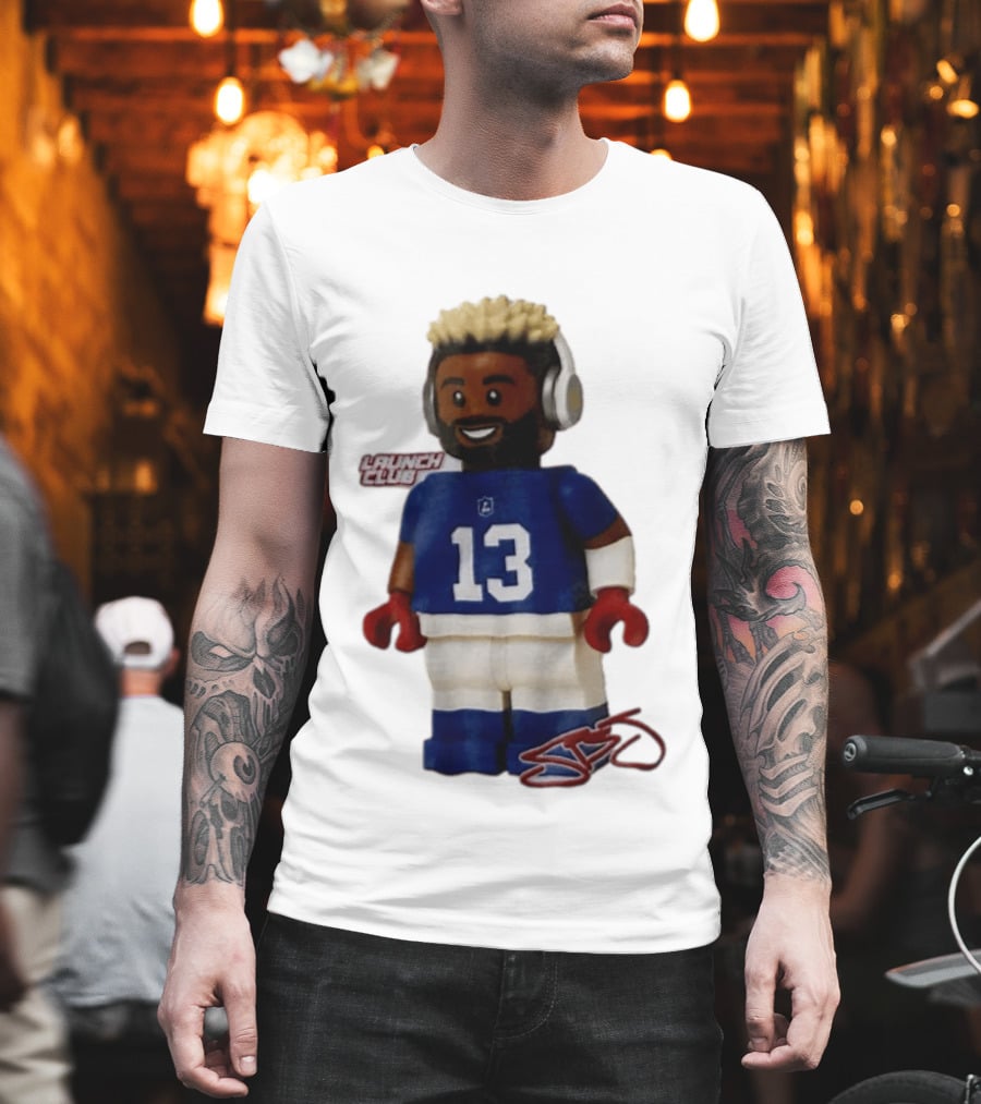 New York Giants Odell Beckham Jr. 13 Lego Figure Launch Club T-Shirt