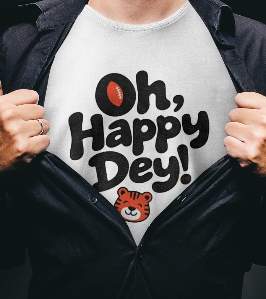 Oh Happy Dey Cincinnati Bengals Football Tiger T-Shirt