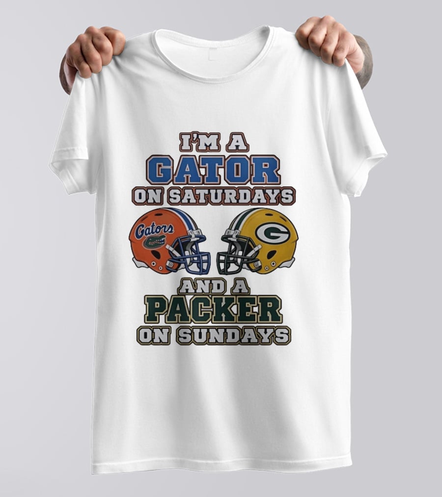 I'm A Gator On Saturdays And A Packer On Sundays Football Fan Gear T-Shirt