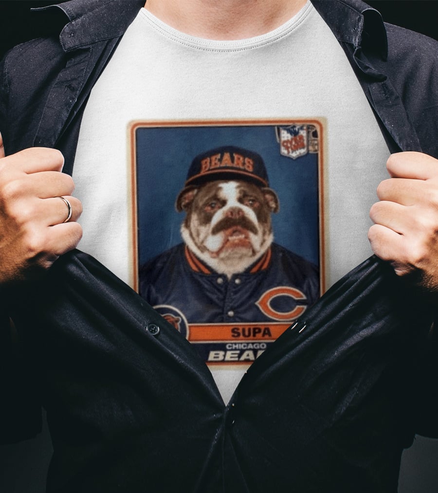 Supa Chicago Bears Football Trading Card Bulldog ATH T-Shirt
