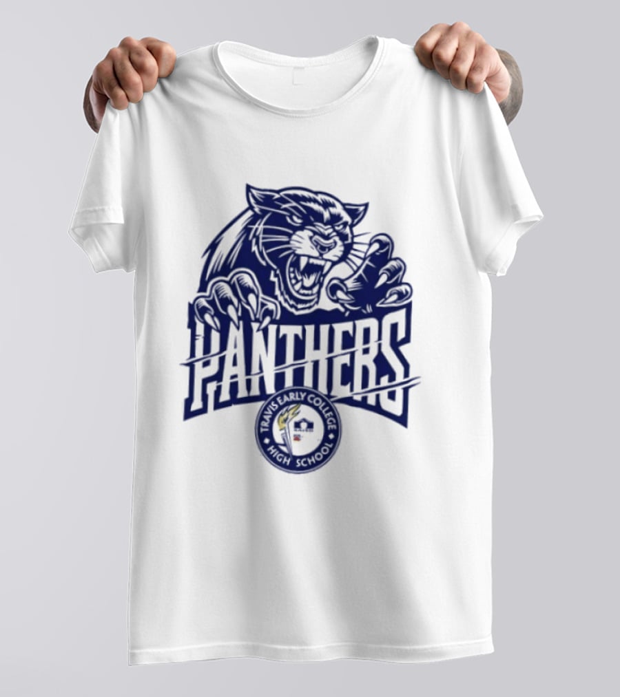 Travis Early College High School Panthers Roaring Panther Paw Claw T-Shirt