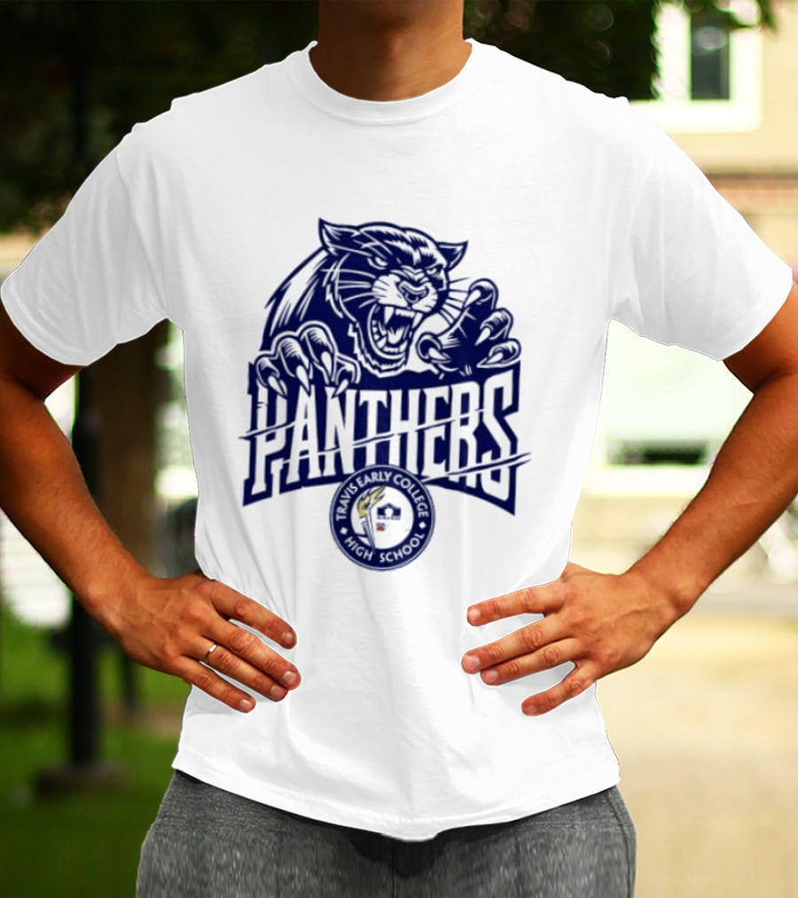 Travis Early College High School Panthers Roaring Panther Paw Claw T-Shirt
