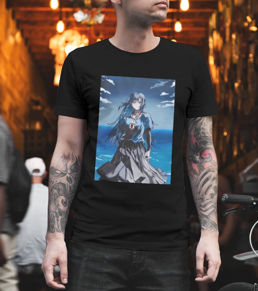 Anime Girl Japan National Football Team JFA Samurai Ocean Scene T-Shirt