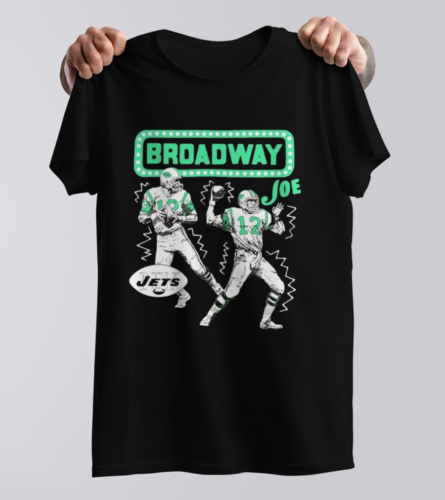 Broadway Joe Namath Jets 12 Legend Retro Football T-Shirt