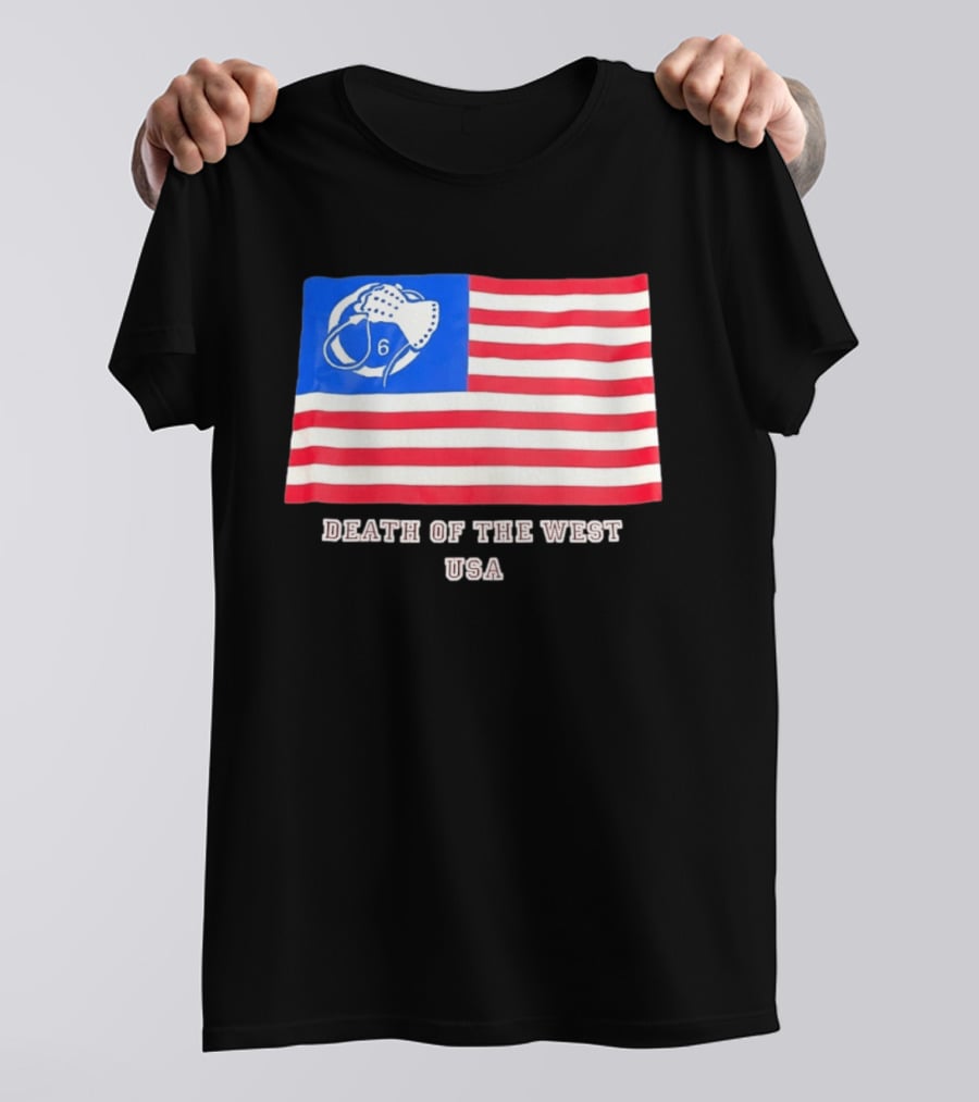 Death Of The West USA Flag Hockey Mask And Crossbones 6 T-Shirt