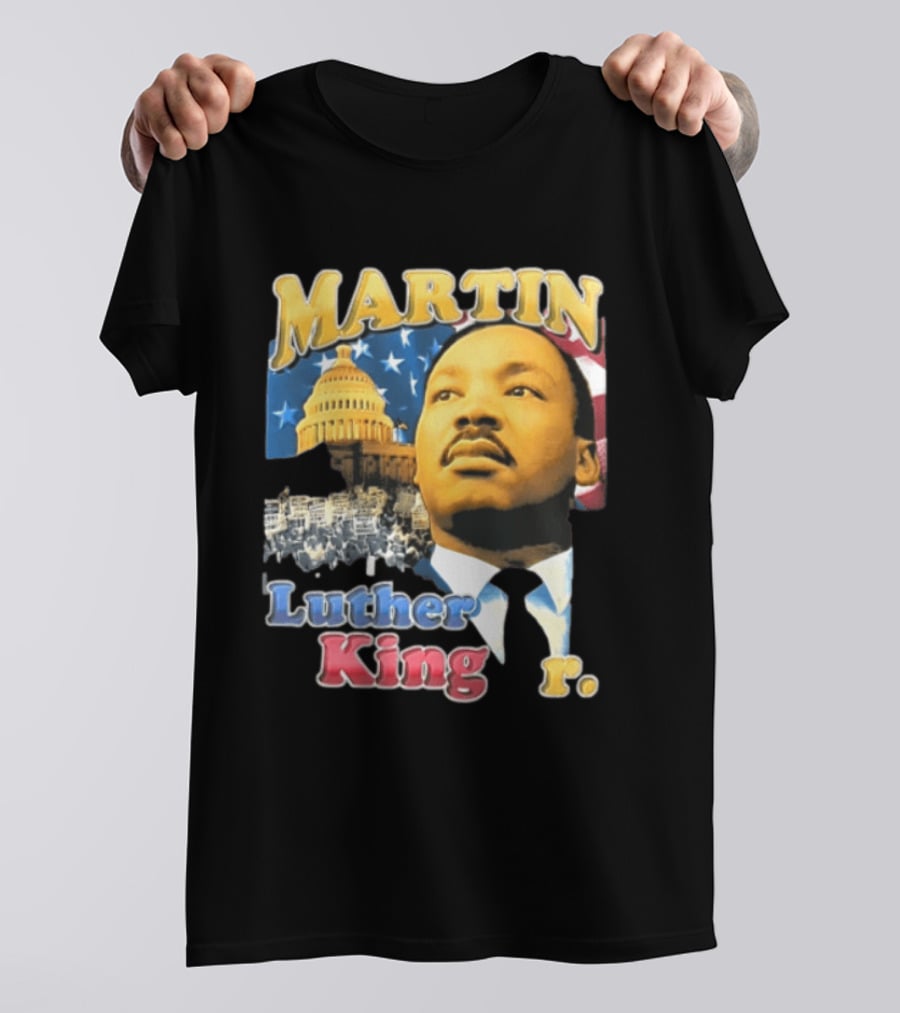 Martin Luther King Jr US Capitol American Flag Civil Rights March T-Shirt