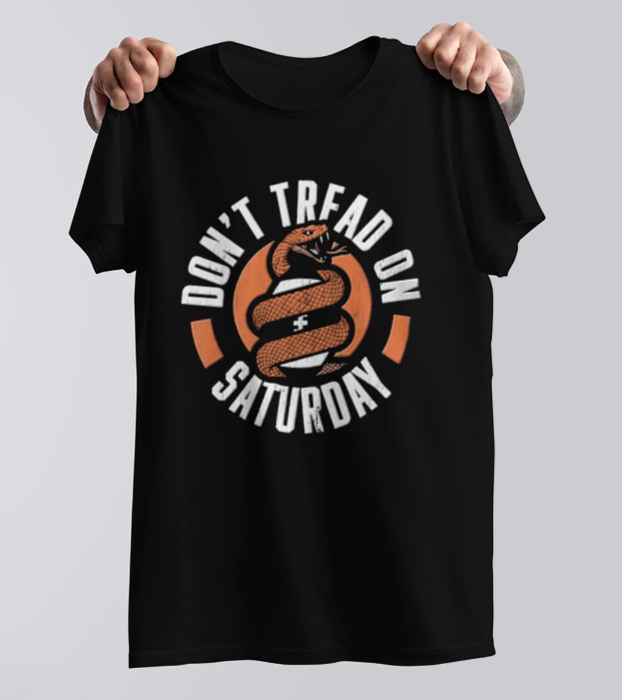 Don't Tread On Saturday Coiled Rattlesnake Orange Distressed T-Shirt